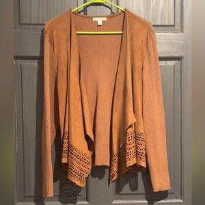Women's Tan Open Front Sweater